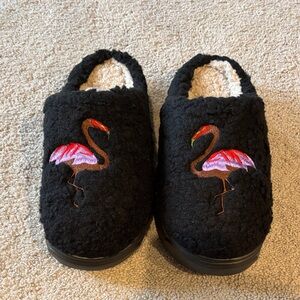 Black Flamingo Bird Slippers Brand New, Never Worn! Size 42-43